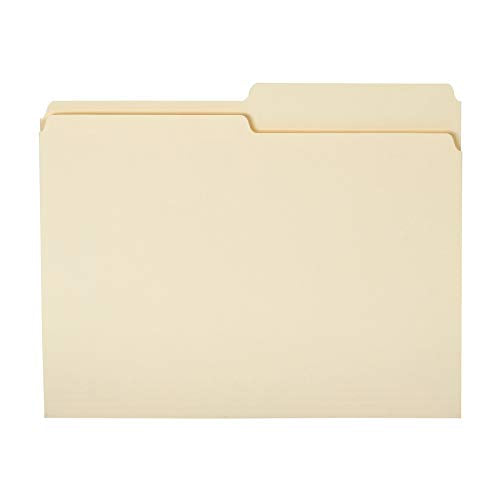 Modern Basics Manila File Folders, Letter Size, 1/2 Tab for Daily Use