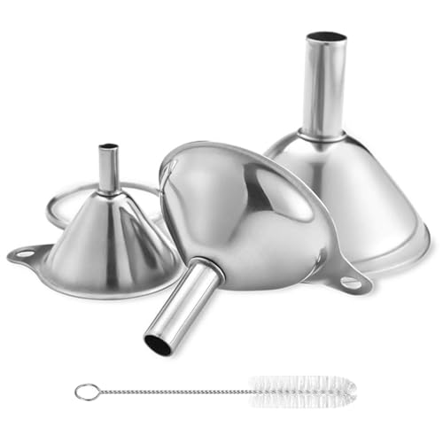 Smart Home Metal Stainless Steel Funnel, Large Medium Small Funnel Set Set