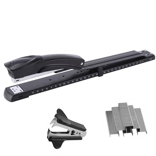 Classic Long Reach Stapler,with 2000 Staples & Stapler Remover Full for Daily Use