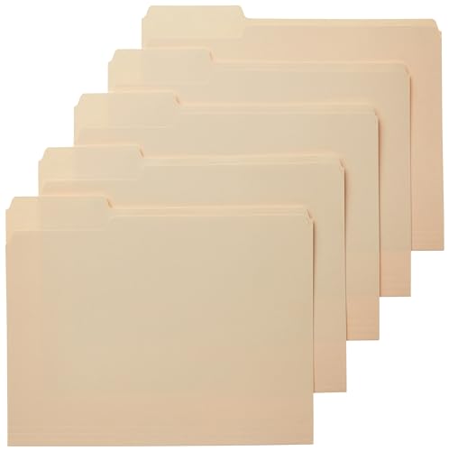 exclusive Basics Sturdy File Folders with Reinforced Tabs for Filing and Collection