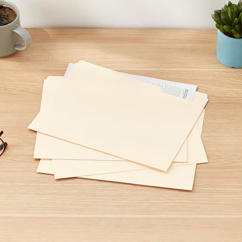 exclusive Basics Sturdy File Folders with Reinforced Tabs for Filing and Collection