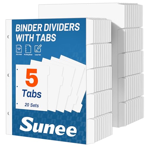 Classic SUNEE Binder Dividers with Tabs for 3
