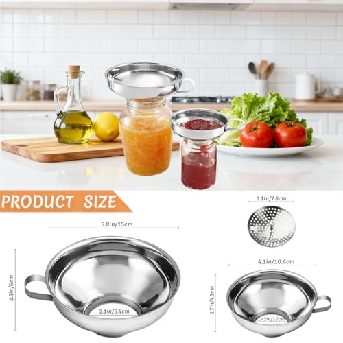 top-tier Canning Funnel with Strainer, Wide Mouth Funnels for Set