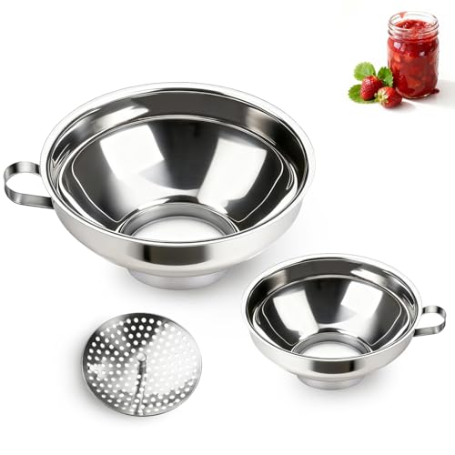 top-tier Canning Funnel with Strainer, Wide Mouth Funnels for Set