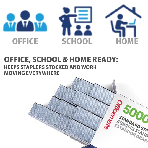 Officemate Standard Staples, 5 Boxes General Purpose Staple, Kit