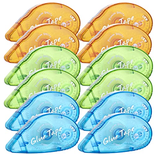 Modern 12 Pack Double Sided Tape Roller, Scrapbooking Tape, Permanent for Daily Use