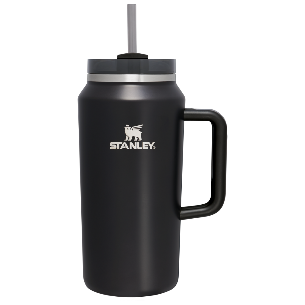Splash-Resistant FlowState The Quencher H2.0 Flowstate Tumbler D365U - Double-Wall Vacuum Insulated Travel Tumbler with Straw - Black Glow