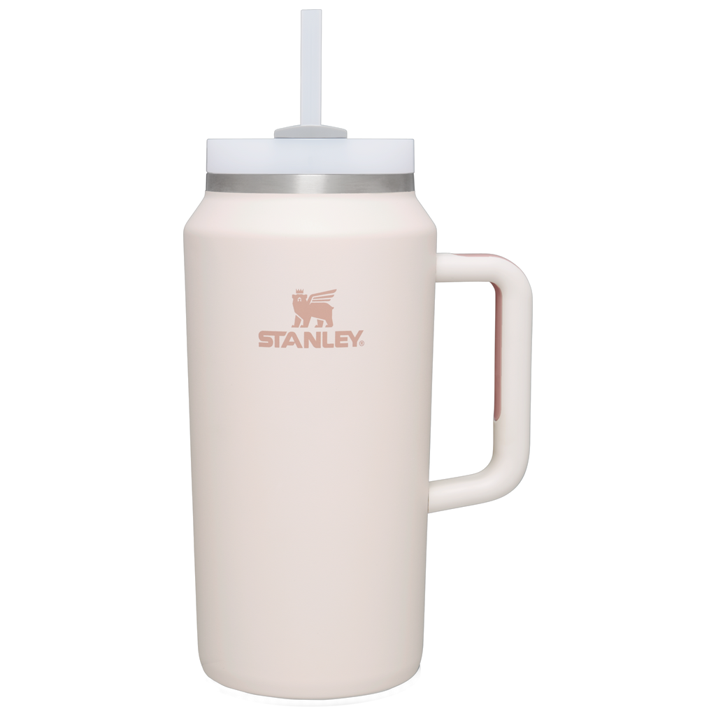 Insulated Travel The Quencher H2.0 Flowstate Tumbler D033Q - Double-Wall Vacuum Insulated Travel Tumbler with Straw - Rose Quartz