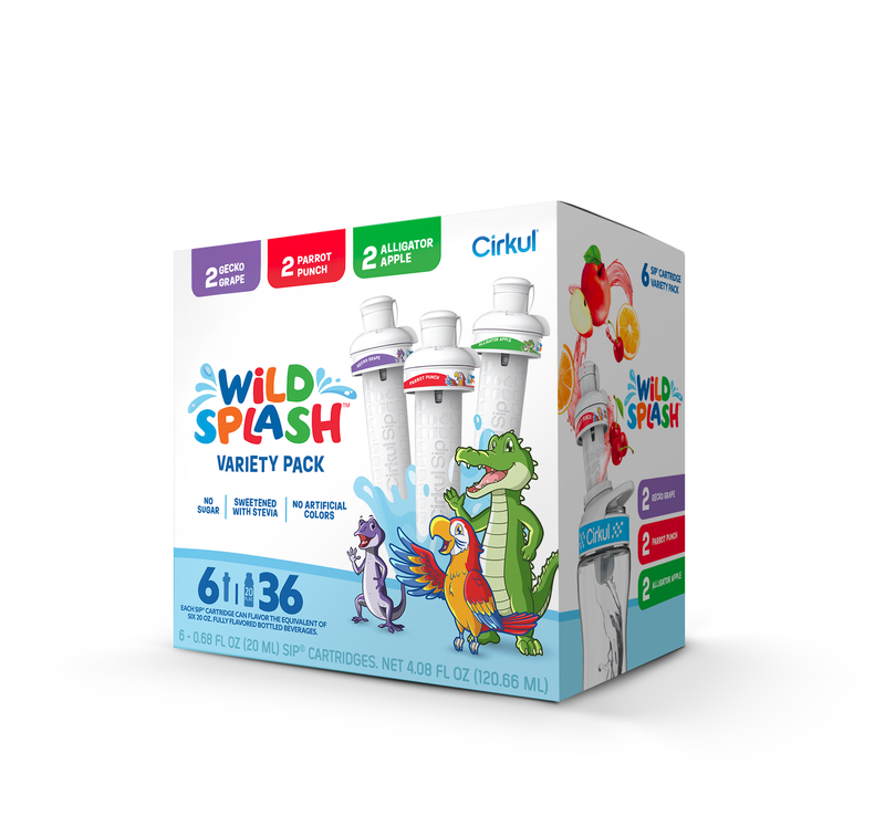 Zero-Calorie Wild Splash 6-Pack Variety Pack 2TB7 - Electrolyte Hydration Enhanced Taste Cartridges Detail
