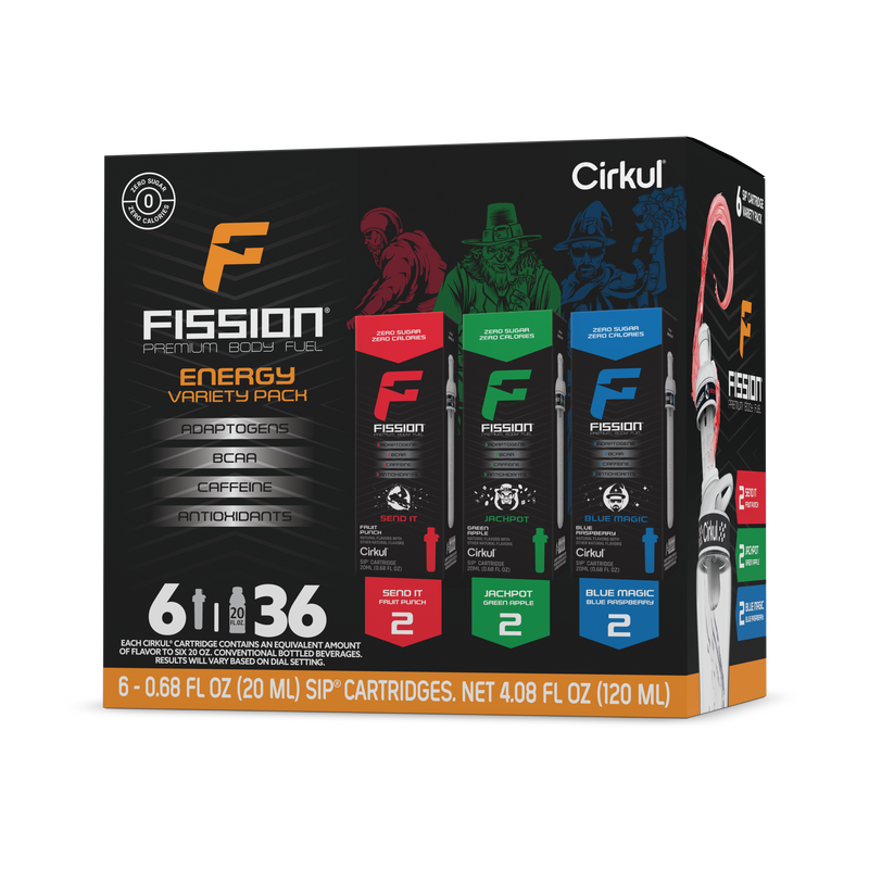 Sugar-Free Fission 6-Pack Variety Pack 97EI - Zero-Calorie Multi-Flavor Sip Pods for Water Bottle - Default Title
