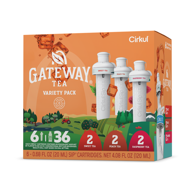 Zero-Calorie Gateway Tea 6-Pack Variety Pack HM0F - Vitamin-Infused Natural Refreshing Flavor Core - Default Title