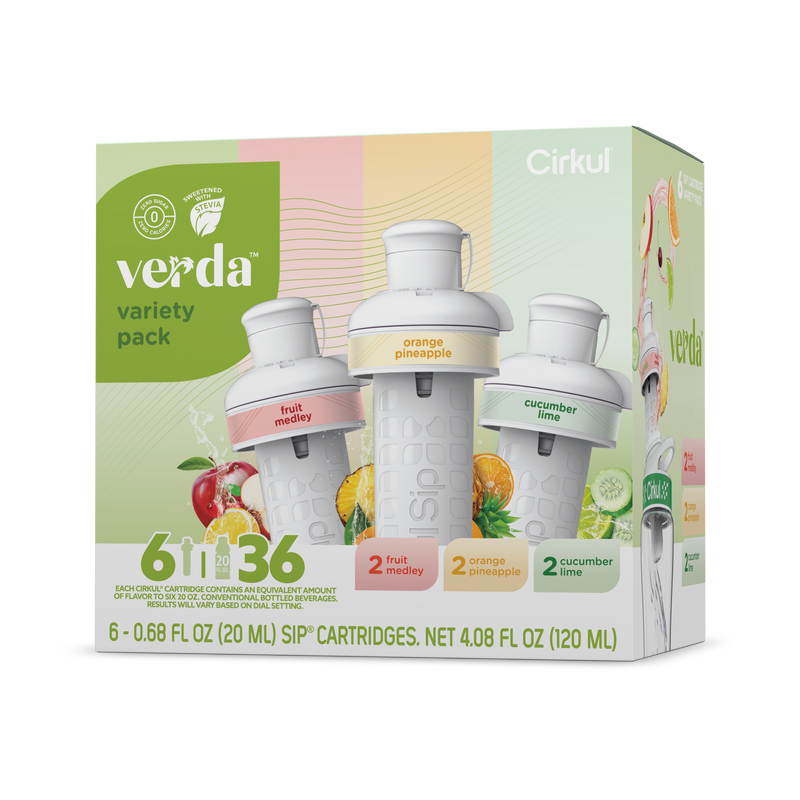 Natural Fruit Flavored Verda 6-Pack Variety Pack CT2I - Zero-Calorie Multi-Flavor Sip Pods for Water Bottle - Default Title