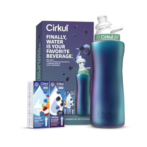 Whimsical Doughnut 32oz. Chameleon Stainless Steel Bottle Starter Kit 95KR - Deliciously Soft Cupcake Sensory Glob Detail