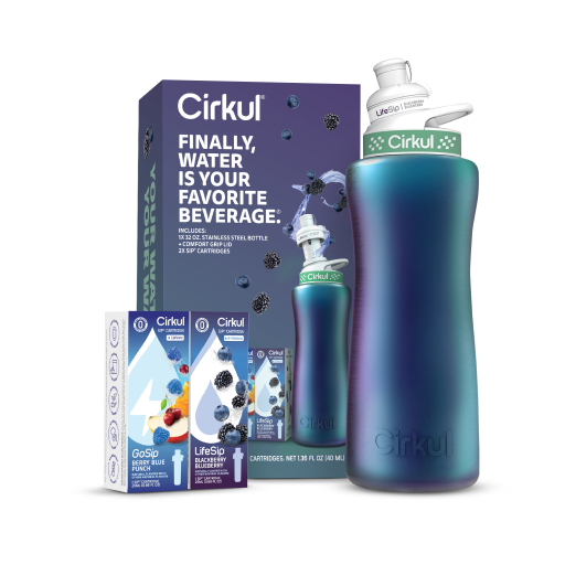 Whimsical Doughnut 32oz. Chameleon Stainless Steel Bottle Starter Kit 95KR - Deliciously Soft Cupcake Sensory Glob Detail