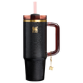 Car-Cup Friendly The Quencher Luxe H2.0 Flowstate Tumbler D171F - Premium Stainless Steel Straw Cup for All-Day Hydration - Black Snakeskin