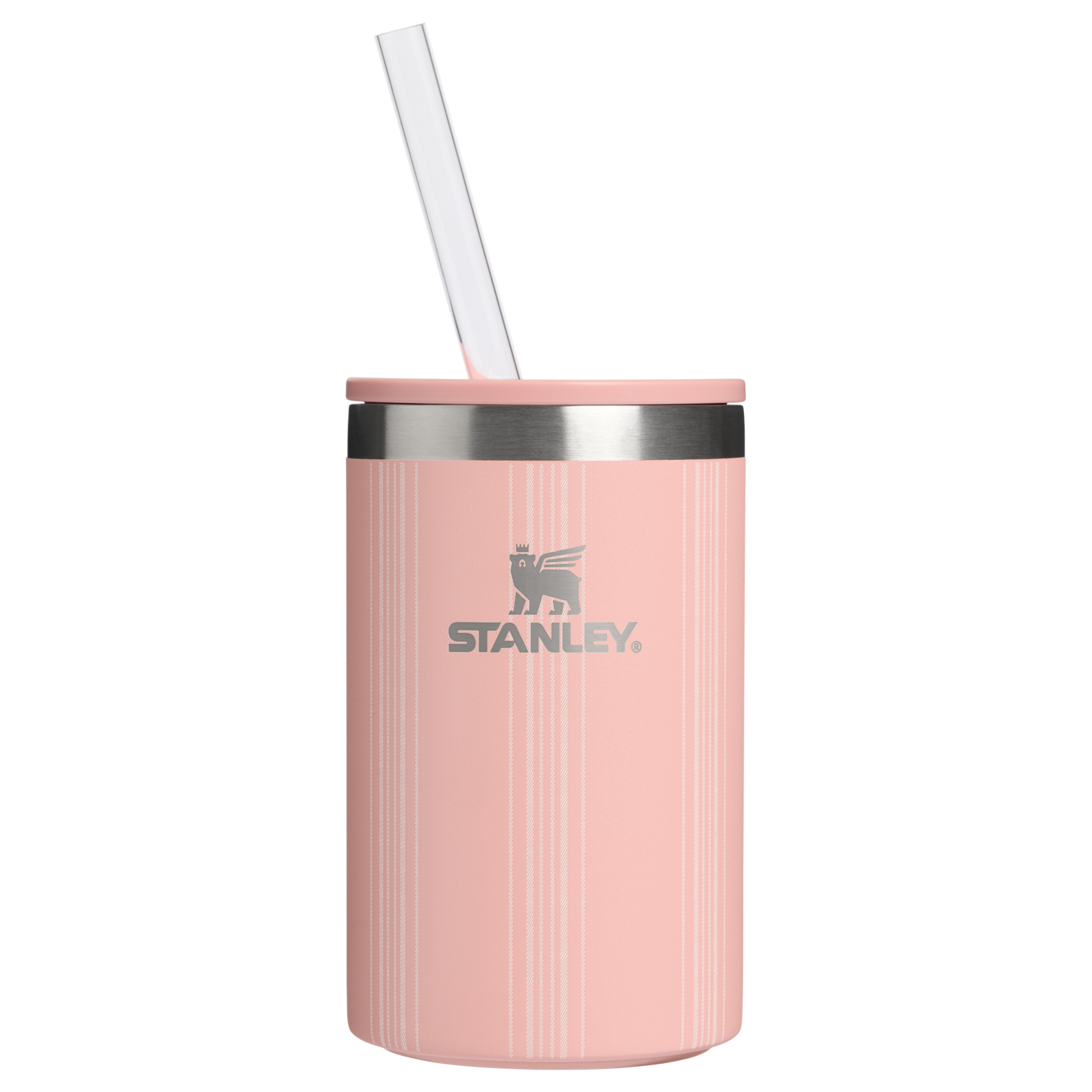 Portable Mini The Everyday Can Cooler Cup D353P - Heavy-Duty Ice-Retention Food & Beverage Carrier - Peach Rose Picnic Stripe