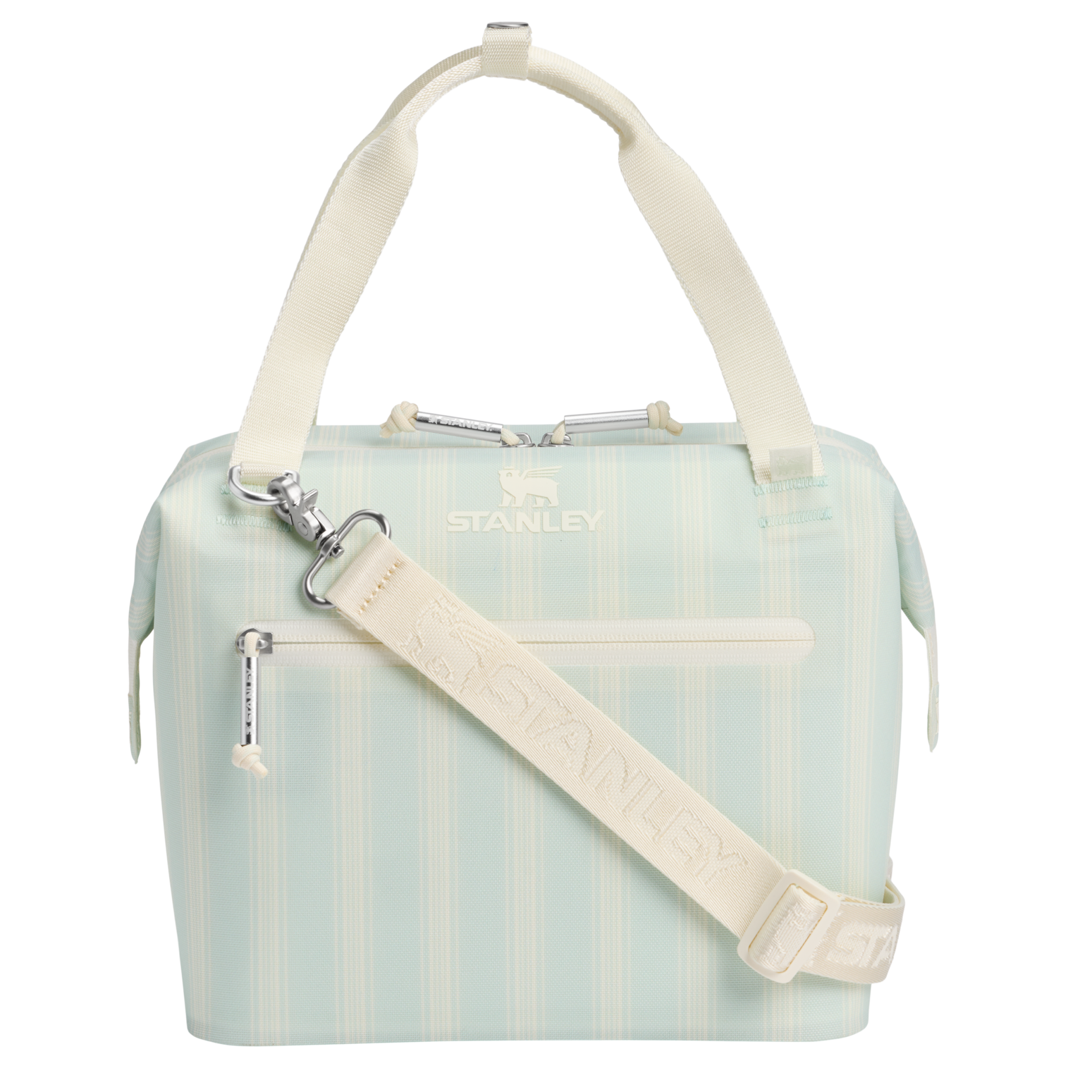 Heavy-Duty Tote The All Day Julienne Mini Cooler D349V - Heavy-Duty Ice-Retention Food & Beverage Carrier - Mist Picnic Stripe