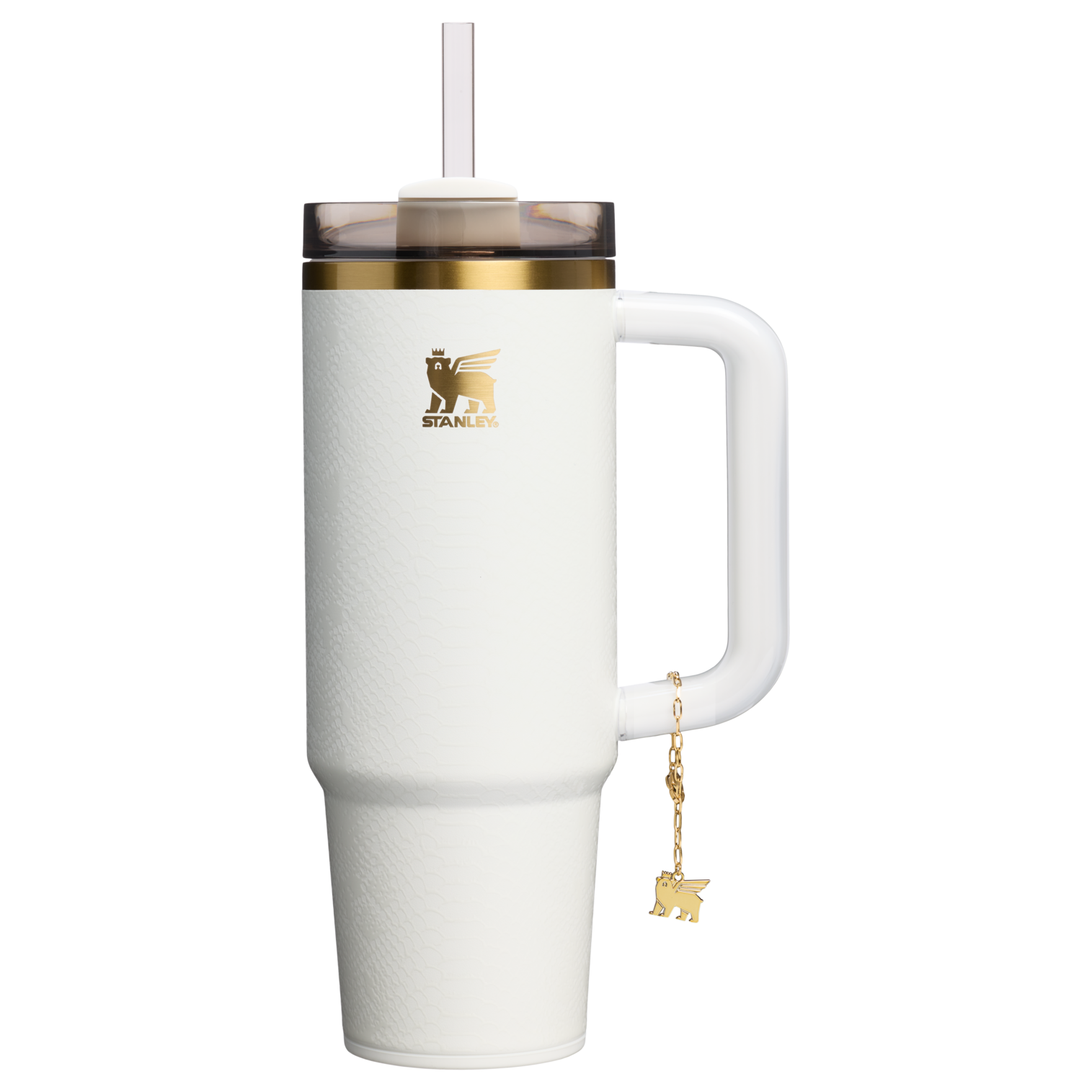 Car-Cup Friendly The Quencher Luxe H2.0 Flowstate Tumbler D171F - Premium Stainless Steel Straw Cup for All-Day Hydration - Pale Stone Snakeskin
