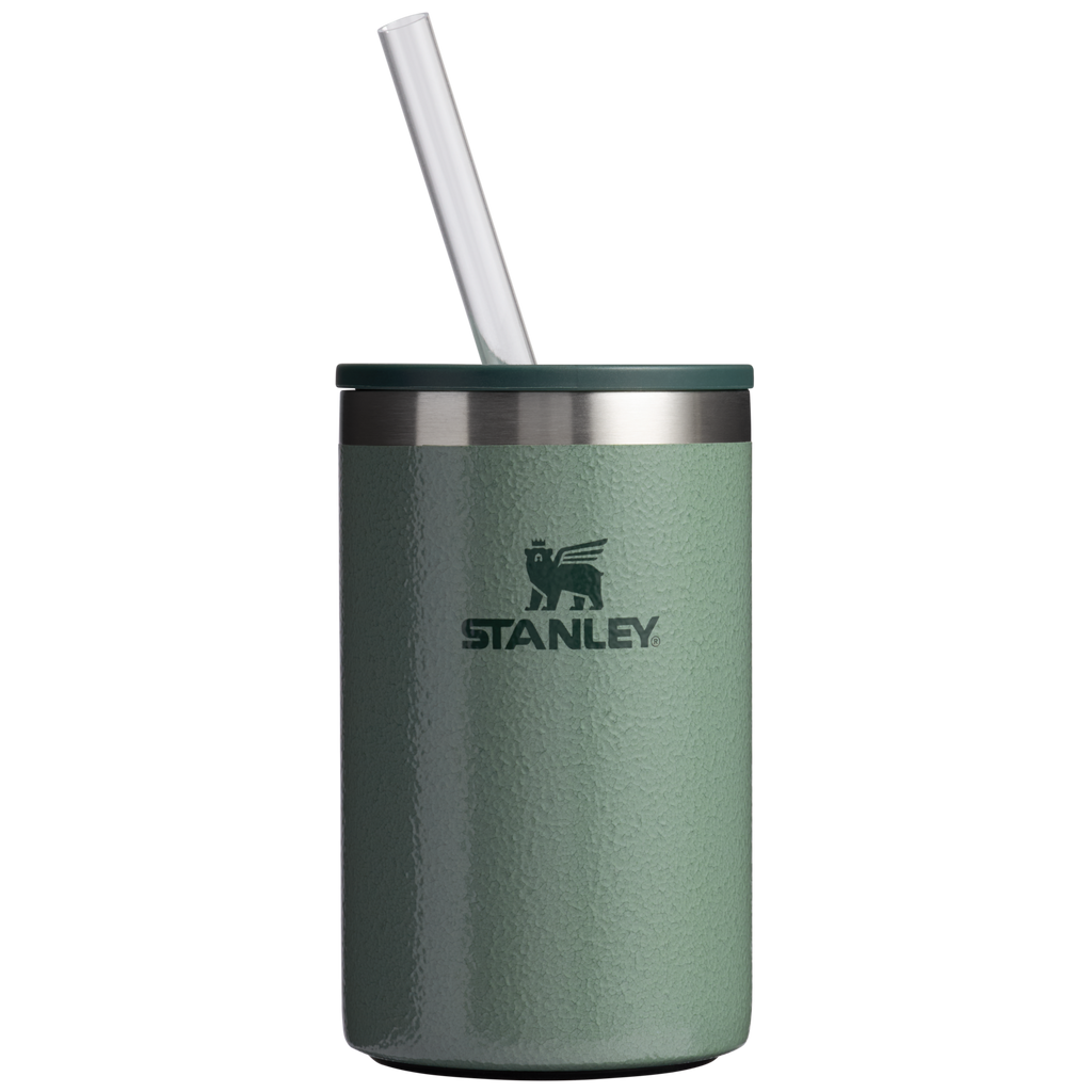 Leak-Proof Insulated The Everyday Can Cooler Cup | Stanley Create D313H - Heavy-Duty Ice-Retention Food & Beverage Carrier - Hammertone Green
