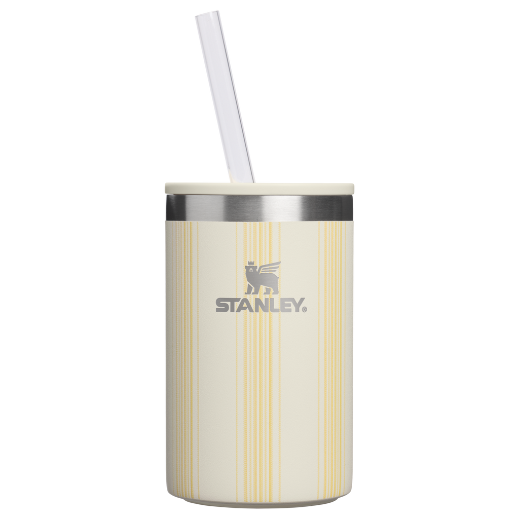 Portable Mini The Everyday Can Cooler Cup D353P - Heavy-Duty Ice-Retention Food & Beverage Carrier - Cream Picnic Stripe