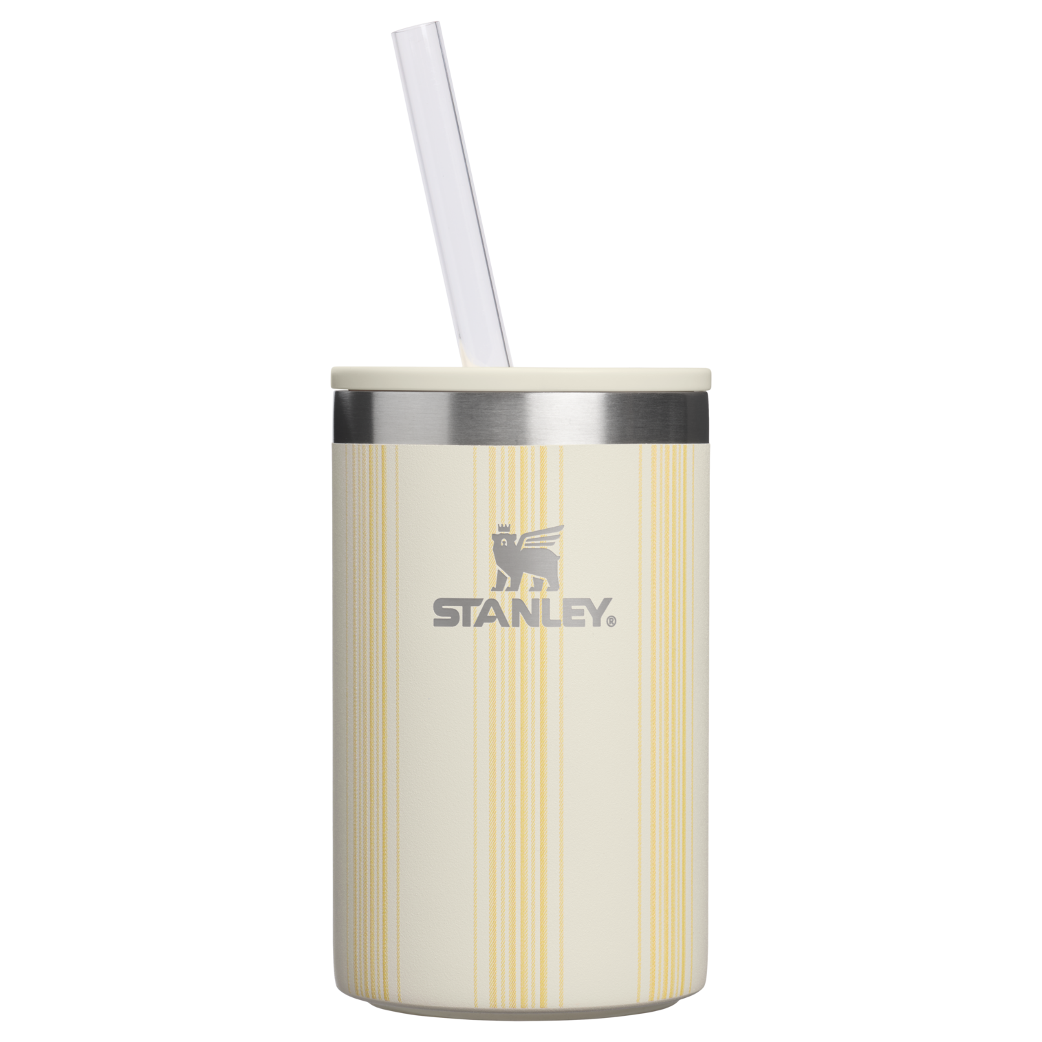 Portable Mini The Everyday Can Cooler Cup D353P - Heavy-Duty Ice-Retention Food & Beverage Carrier - Cream Picnic Stripe
