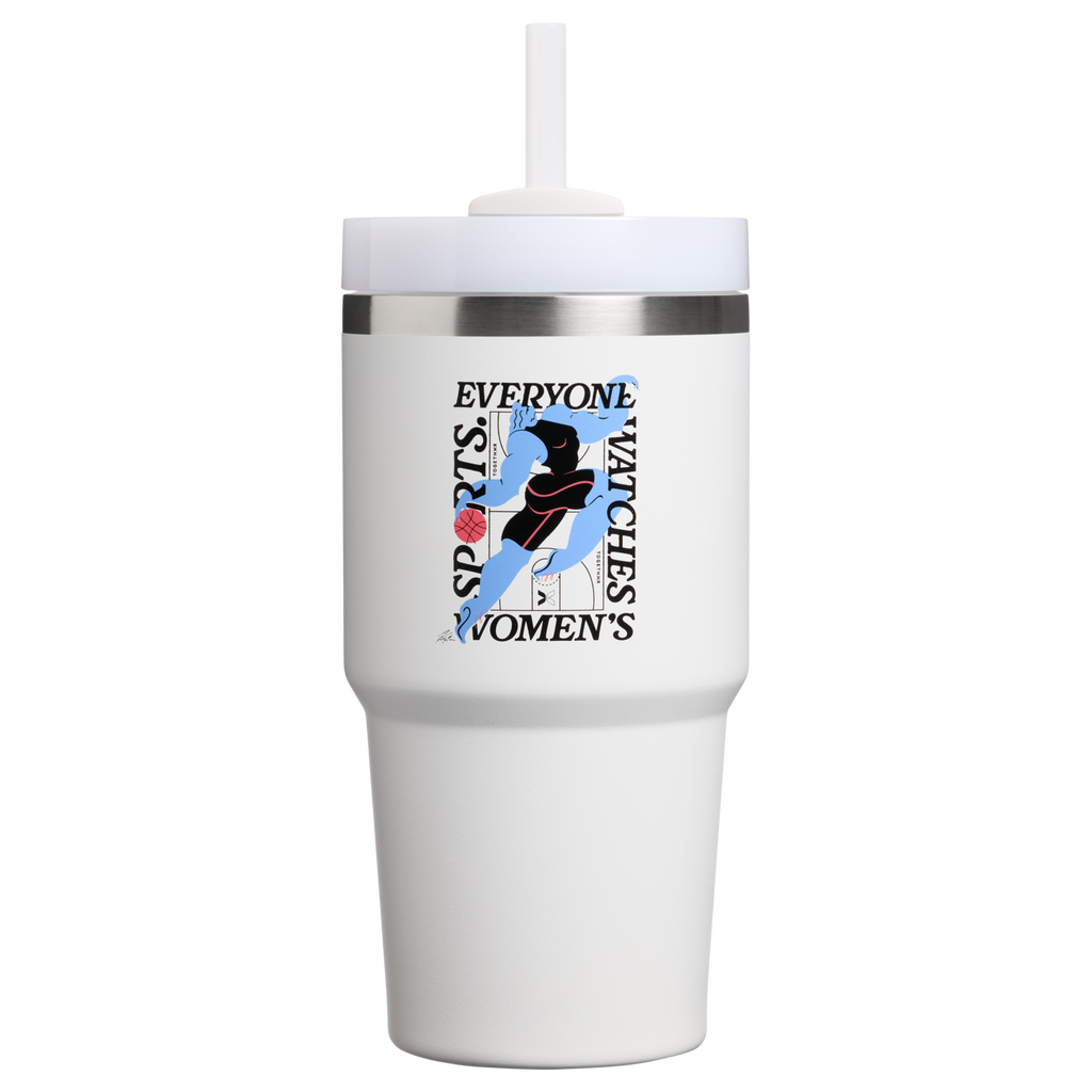 Insulated Travel The Quencher H2.0 Flowstate Tumbler D341T - Premium Stainless Steel Straw Cup for All-Day Hydration - Tournament White