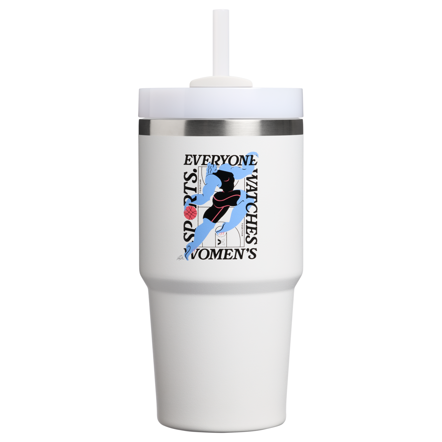 Insulated Travel The Quencher H2.0 Flowstate Tumbler D341T - Premium Stainless Steel Straw Cup for All-Day Hydration - Tournament White