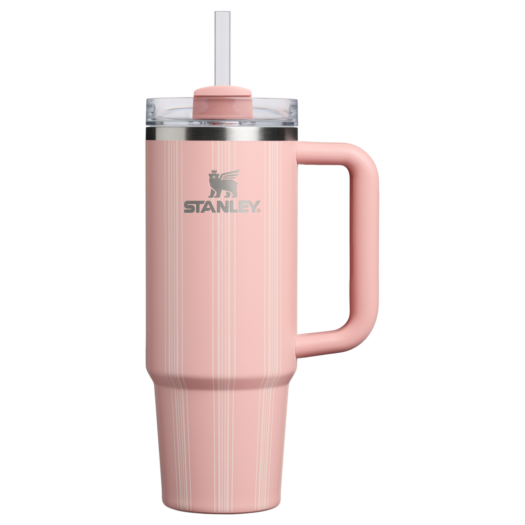 Double-Wall Vacuum The Quencher H2.0 Flowstate Tumbler D343V - 40oz Large Capacity Car-Cup Friendly Quencher - Peach Rose Picnic Stripe