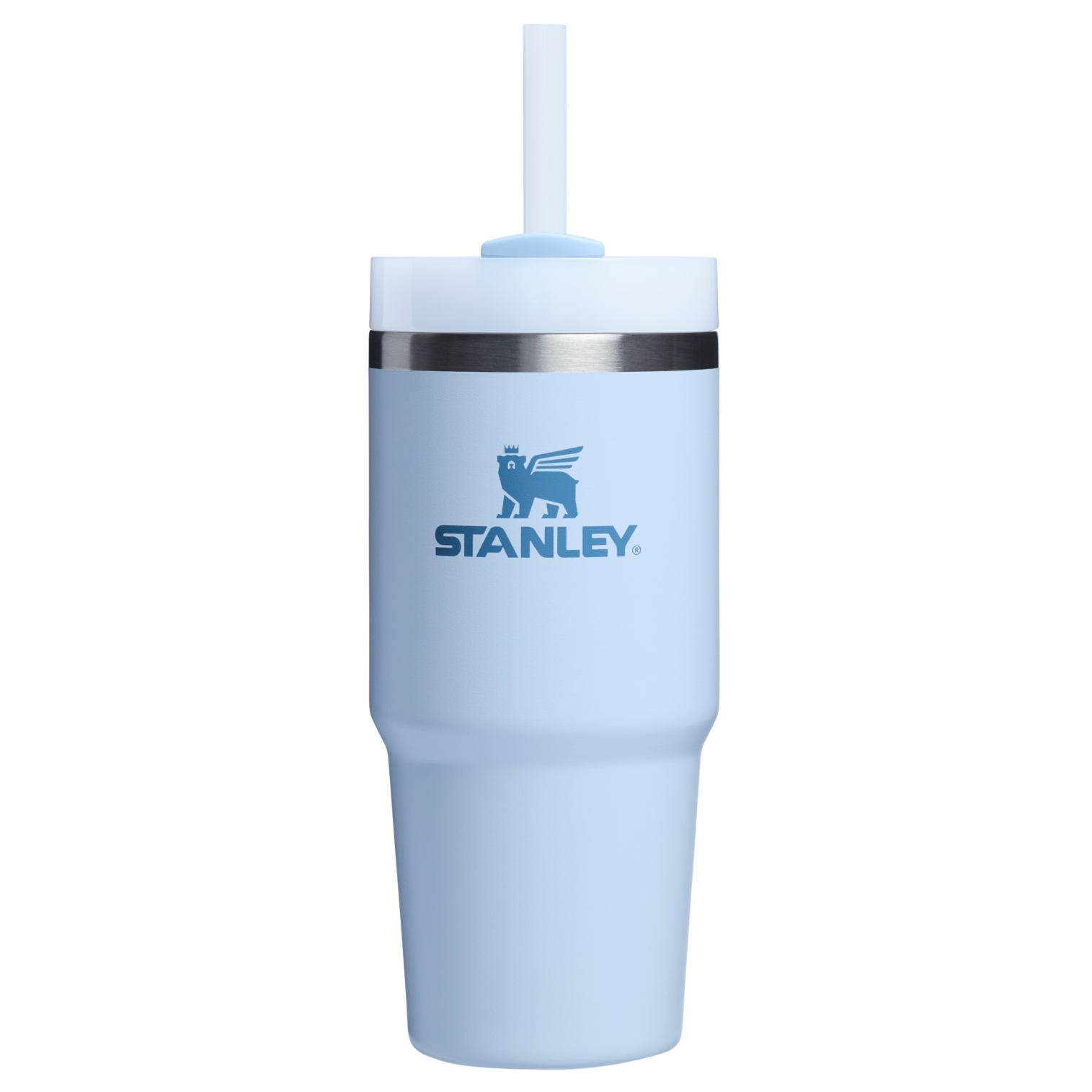 Splash-Resistant FlowState The Quencher H2.0 Flowstate Tumbler  | Stanley Create D329E - 40oz Large Capacity Car-Cup Friendly Quencher - Glacier