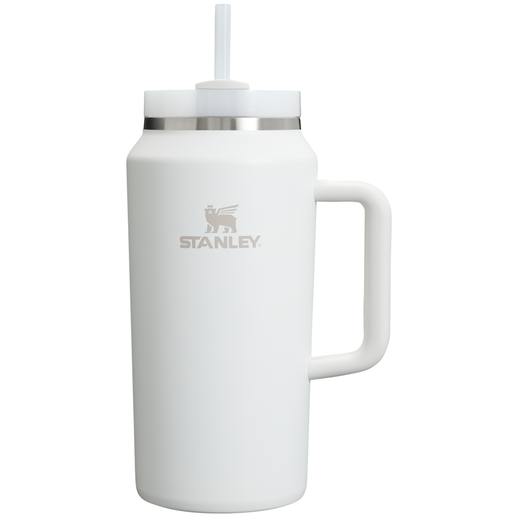 Splash-Resistant FlowState The Quencher H2.0 Flowstate Tumbler D365U - Double-Wall Vacuum Insulated Travel Tumbler with Straw - Frost