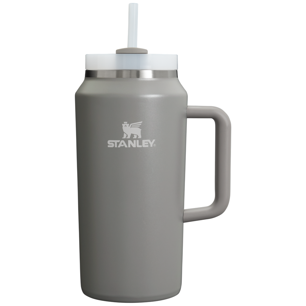 Insulated Travel The Quencher H2.0 Flowstate Tumbler D033Q - Double-Wall Vacuum Insulated Travel Tumbler with Straw - Stone