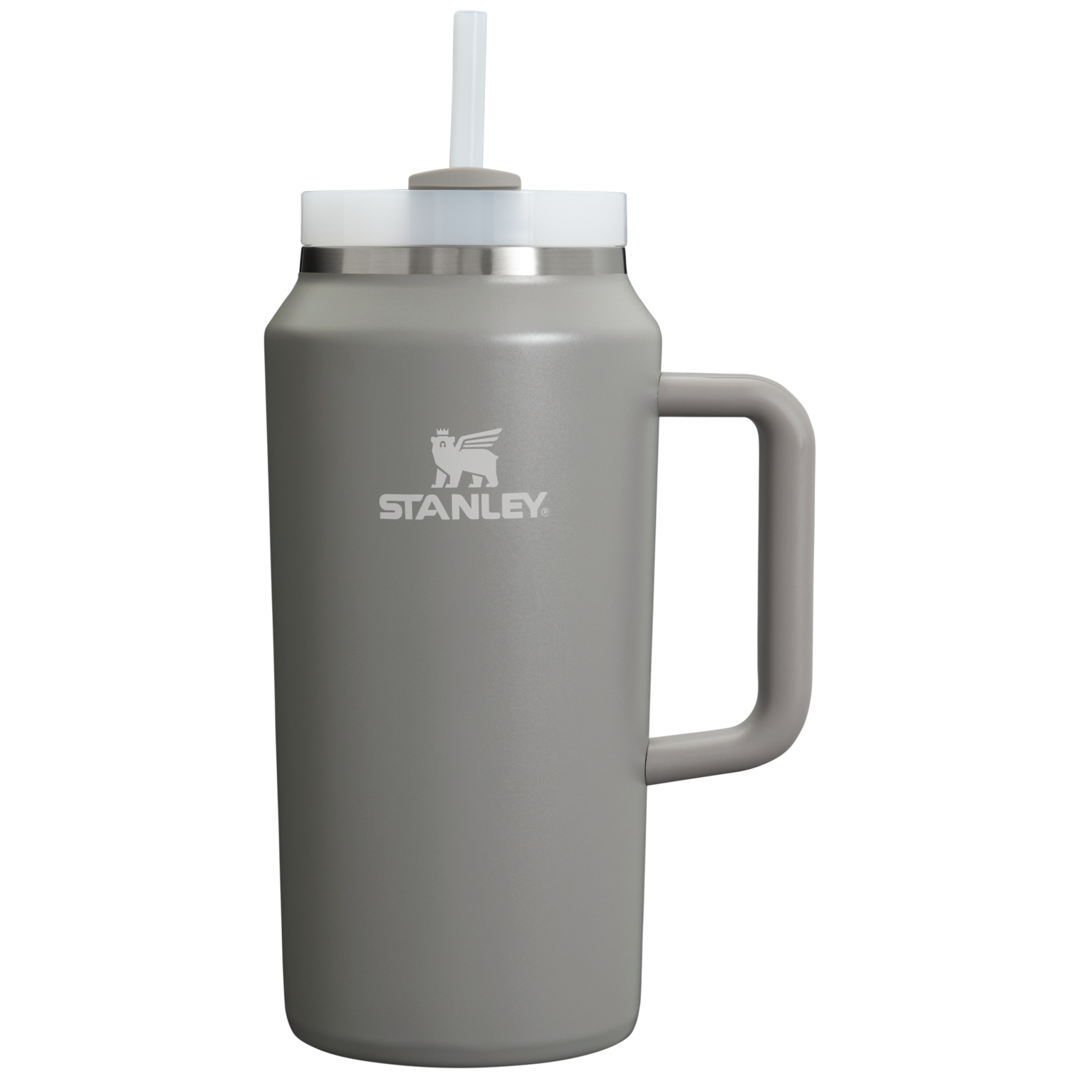 Splash-Resistant FlowState The Quencher H2.0 Flowstate Tumbler D365U - Double-Wall Vacuum Insulated Travel Tumbler with Straw - Stone