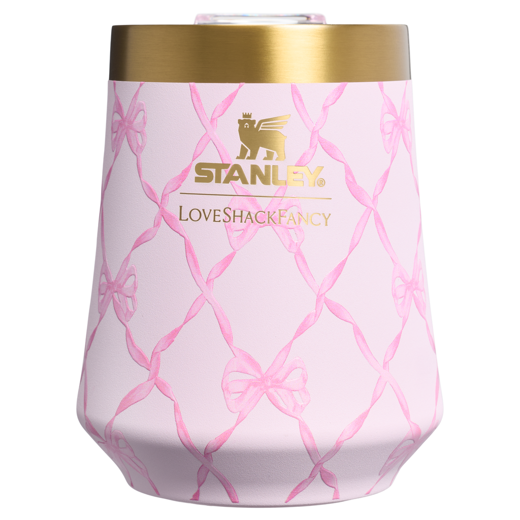 Shatterproof Luxury Stanley 1913 x LoveShackFancy Holiday Reserve Wine Tumbler D204X - Elegant Stemless Vacuum Insulated Wine Tumbler Detail