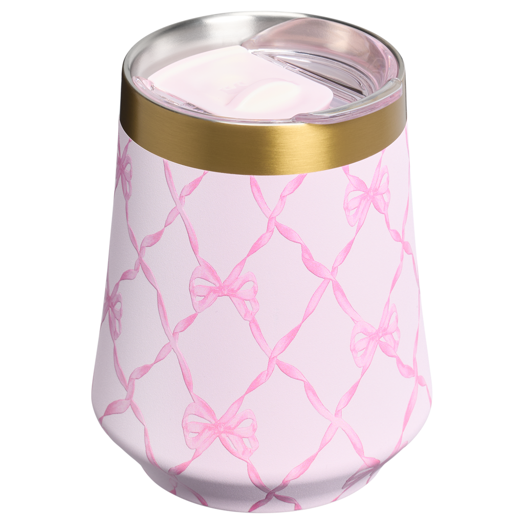Shatterproof Luxury Stanley 1913 x LoveShackFancy Holiday Reserve Wine Tumbler D204X - Elegant Stemless Vacuum Insulated Wine Tumbler Detail