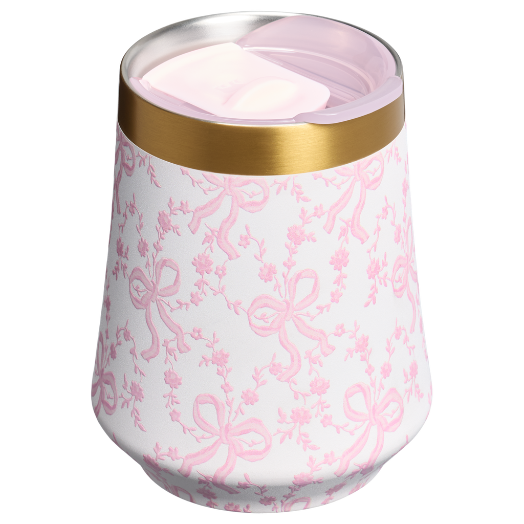 Shatterproof Luxury Stanley 1913 x LoveShackFancy Holiday Reserve Wine Tumbler D204X - Elegant Stemless Vacuum Insulated Wine Tumbler Detail