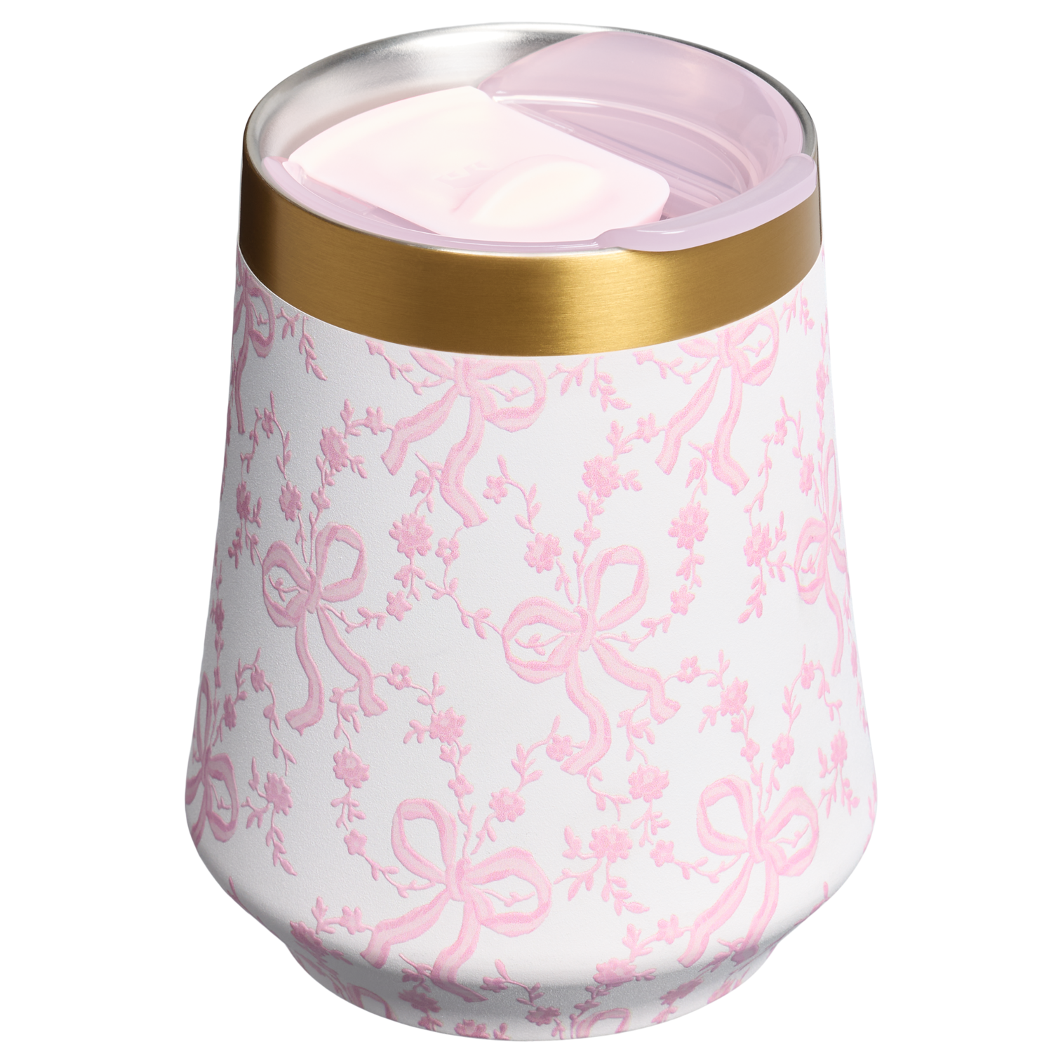 Shatterproof Luxury Stanley 1913 x LoveShackFancy Holiday Reserve Wine Tumbler D204X - Elegant Stemless Vacuum Insulated Wine Tumbler Detail