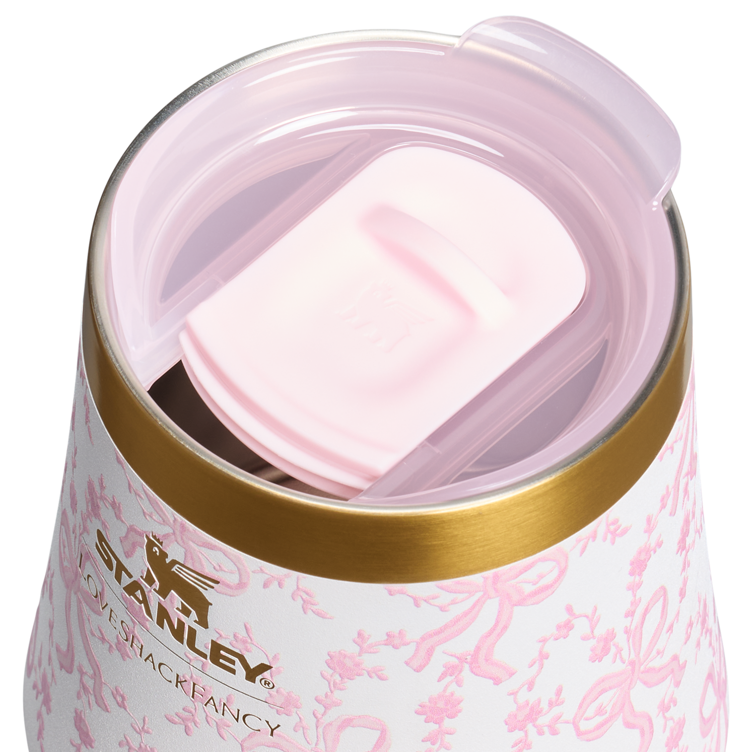 Shatterproof Luxury Stanley 1913 x LoveShackFancy Holiday Reserve Wine Tumbler D204X - Elegant Stemless Vacuum Insulated Wine Tumbler Detail
