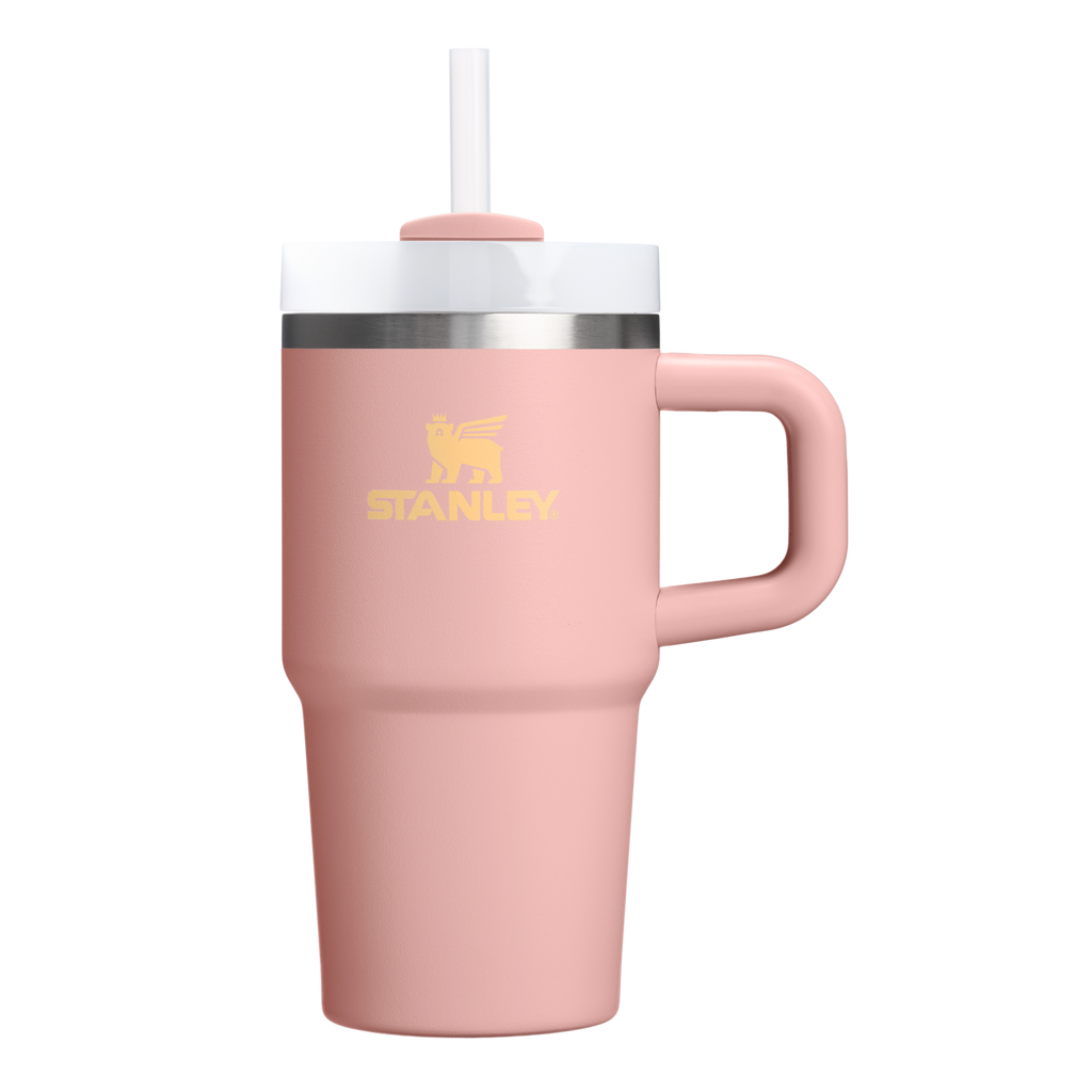 Large Capacity The Quencher H2.O Flowstate Tumbler | Stanley Create D274S - Double-Wall Vacuum Insulated Travel Tumbler with Straw - Peach Rose