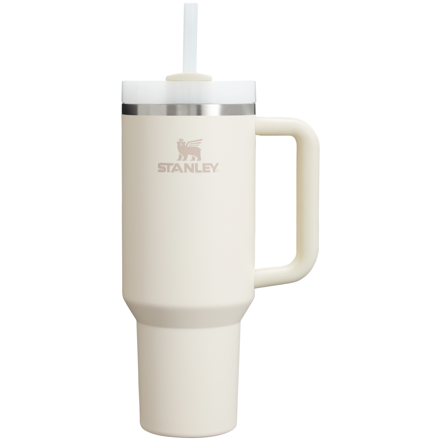 Car-Cup Friendly The Quencher H2.0 Flowstate Tumbler  | Stanley Create D332L - 40oz Large Capacity Car-Cup Friendly Quencher - Cream 2.0