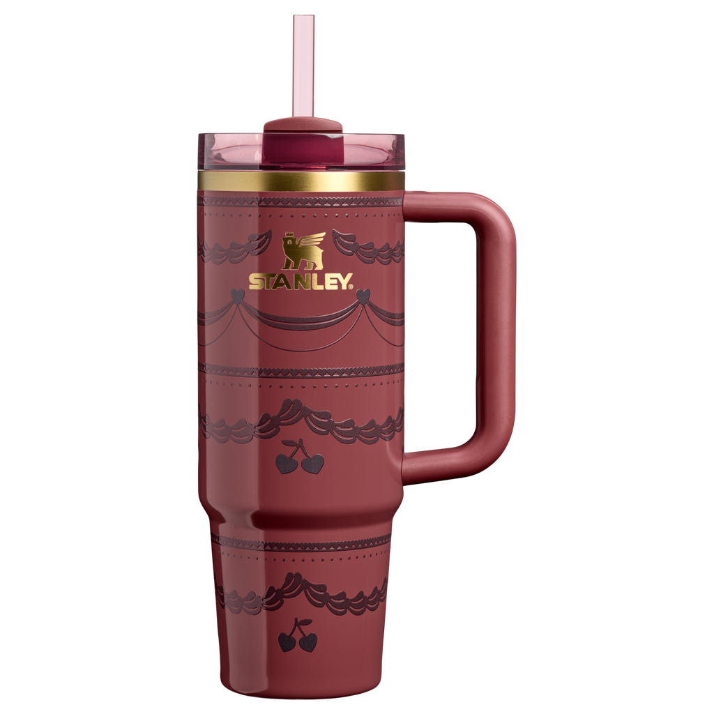 Insulated Travel The Valentine’s Day Quencher H2.0 Flowstate Tumbler D232U - 40oz Large Capacity Car-Cup Friendly Quencher - Red Velvet Cake
