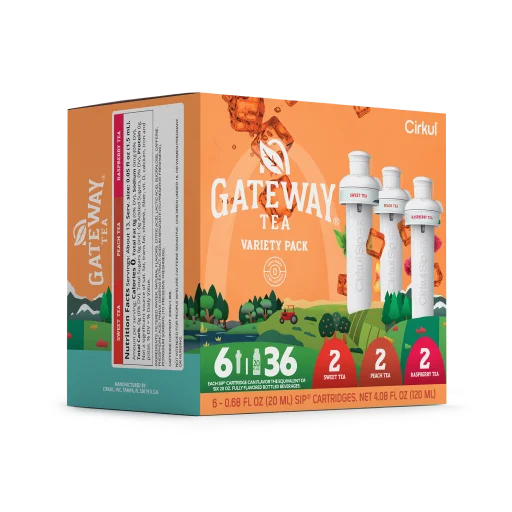 Zero-Calorie Gateway Tea 6-Pack Variety Pack HM0F - Vitamin-Infused Natural Refreshing Flavor Core Detail