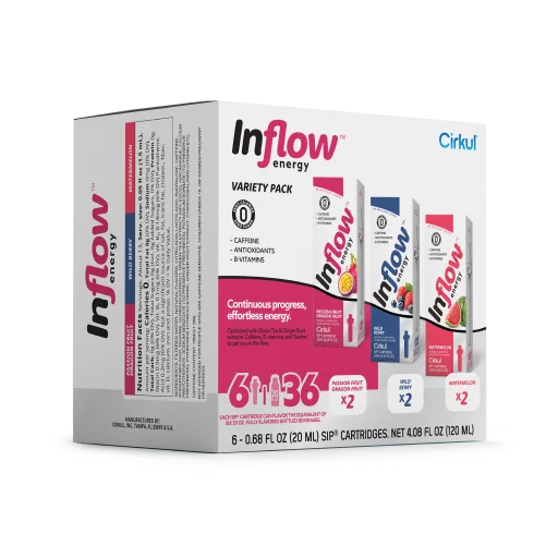 Refreshing Electrolyte Inflow Energy 6-Pack Variety Pack VCUW - Sugar-Free Fruit Flavor Cartridge Refill Detail